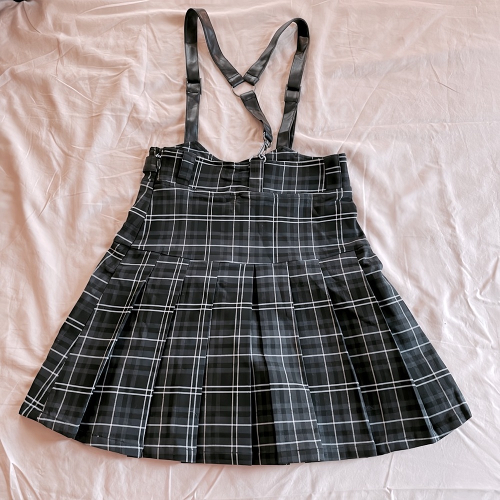 KILLSTAR Shadows Suspender Mini Skirt [ASH TARTAN] Resurrect - Picture 3 of 4